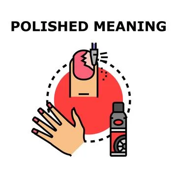 Removing old nail polish using electric drill machine Stock Illustration