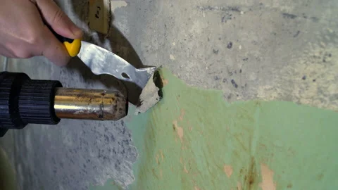Removing old paint from concrete 4K Stock-Footage 155151448