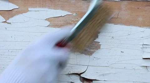 Removing old paint from of surface. 스톡 동영상 51511577