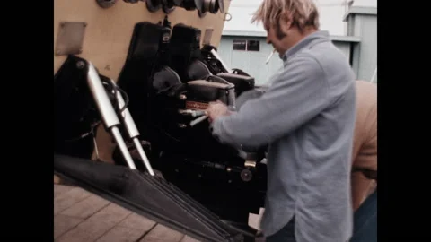 Removing the Outdrive 1979 Stock Footage 154823749