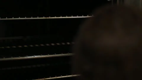 Removing pie crust from oven Video stock 10682532
