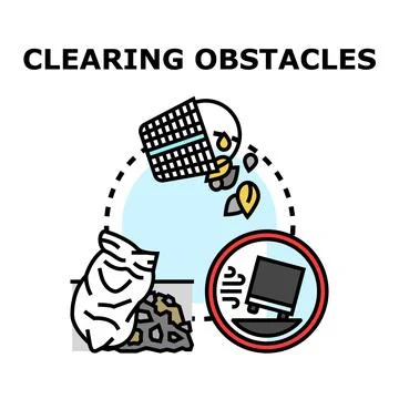 Removing problems, obstacles, and difficulties concept illustration Stock Illustration