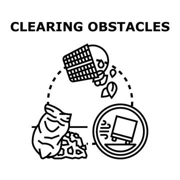 Removing problems, obstacles, and difficulties concept illustration Stock Illustration