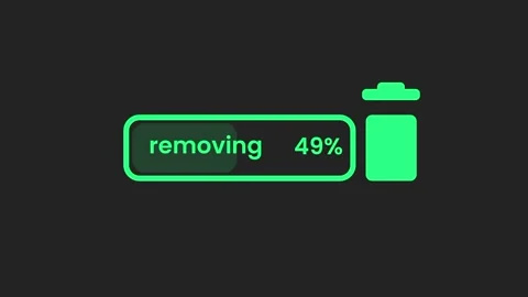 Removing Progress Bar Trash Icon Stock Footage 343518889