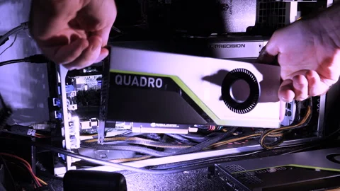Removing Quadro RTX 5000 from Dell Precision Workstation Stock Footage 310525049