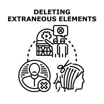 Removing redundant elements concept illustration with deleting process Stockillustratie