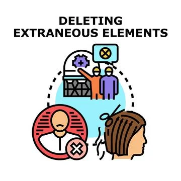 Removing redundant elements concept illustration with deleting process Stock Illustration