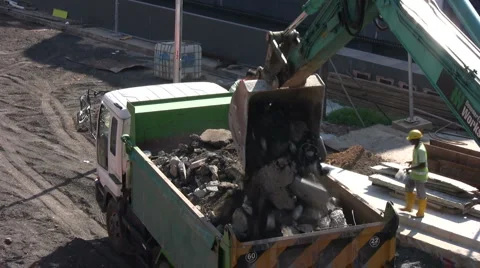 Removing Rubble Stock Footage 926542