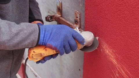 Removing rust grinder Stock Footage 69856710
