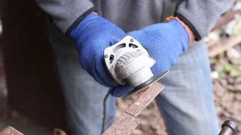 Removing rust grinder Stock Footage 69857499