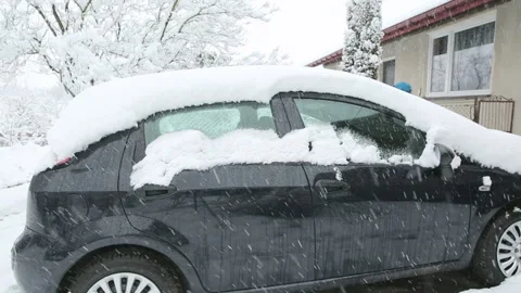 Removing snow Stock Footage 147190723