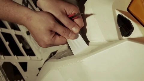 Removing stickers from the car surface Stock Footage 127205931
