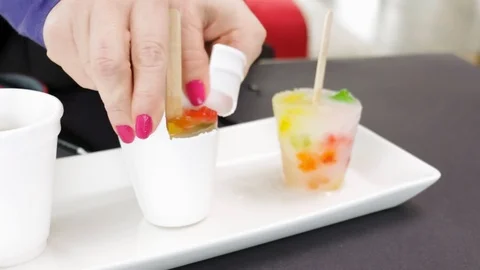 Removing Styrofoam Cups 3 Stock Footage 87771488