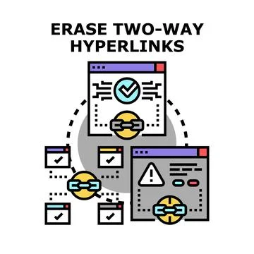 Removing two way hyperlinks connecting multiple web pages Illustrazione stock
