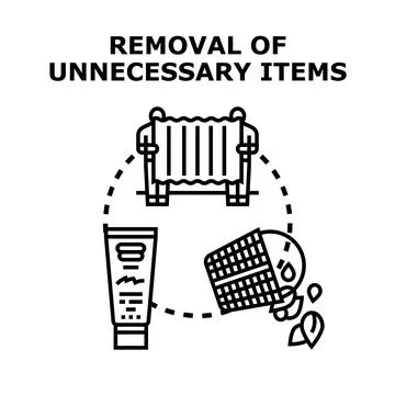Removing unnecessary items concept vector illustration Stock Illustration
