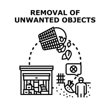 Removing unwanted objects and clutter from household Stock Illustration