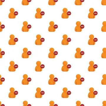 Removing user account profile icon seamless pattern Stock Illustration