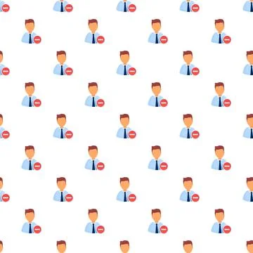 Removing user account from system seamless pattern Stock Illustration
