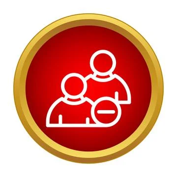 Removing user from group account profile icon button Stock Illustration