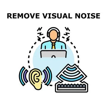 Removing visual noise concept for sound filtering Stock Illustration
