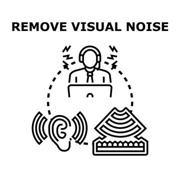 Removing visual noise concept for sound filtering Stock Illustration