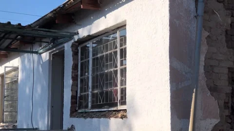 Removing window from derelict building Video stock 252343783