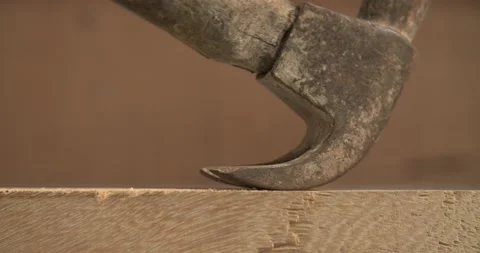 Removing wood with nails inside my carpentry Stock Footage 157660631