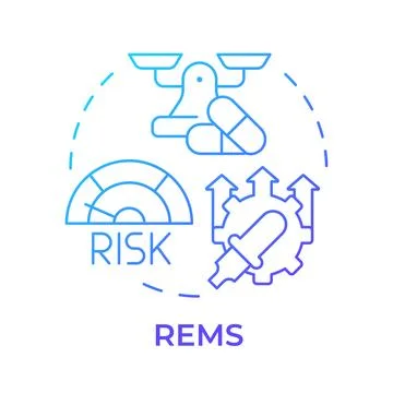 REMS blue gradient concept icon Stock Illustration
