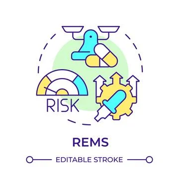 REMS multi color concept icon Stock Illustration