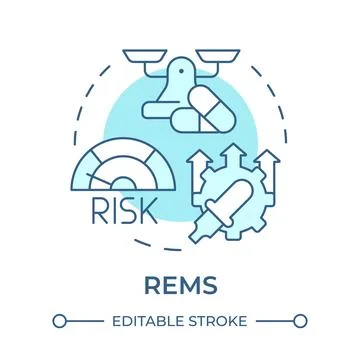 REMS soft blue concept icon Stock Illustration