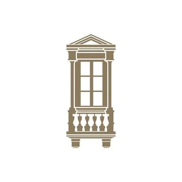 Renaissance architecture historic window. Vector drawing Stock Illustration