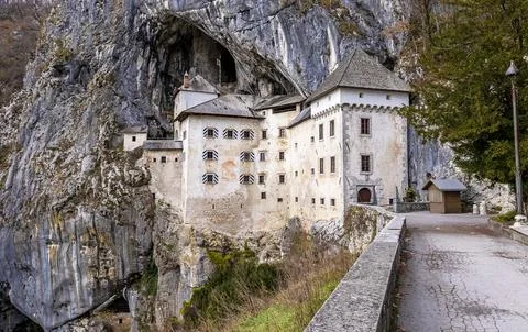 Renaissance castle built inside rocky mountain in Predjama, Slovenia Фото