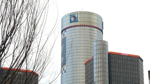 Renaissance Centre Detroit Stock Footage 92525325