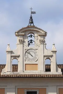 Renaissance clock tower in rome Stock Photos
