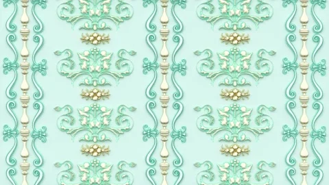 Renaissance retro antique vintage pattern, victorian elegant damask background Stock Footage 171811285