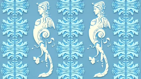Renaissance retro antique vintage pattern, victorian elegant damask background Stock Footage 171812013