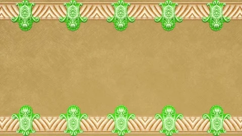 Renaissance retro victorian elegant frame, royal damask background with border Video stock 170579015