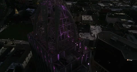 Renaissance Riverfront Hotel in Mobile at sunset Stock Footage 146638161