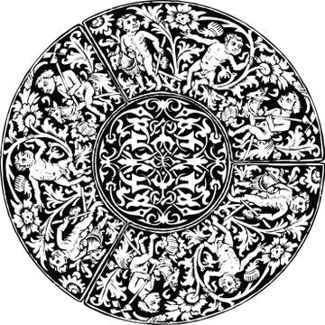 Renaissance seamless pattern. Vector illustration Stock Illustration