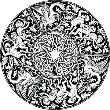 Renaissance seamless pattern. Vector illustration Stock Illustration