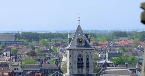 The Renaissance style building of the Old Delft city hall building, in the .. Video stock 271169868