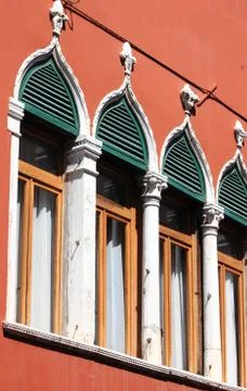 Renaissance windows in Venice Stock Photos