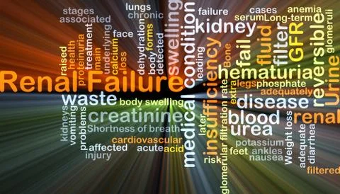 Renal failure background concept glowing Stock Illustration