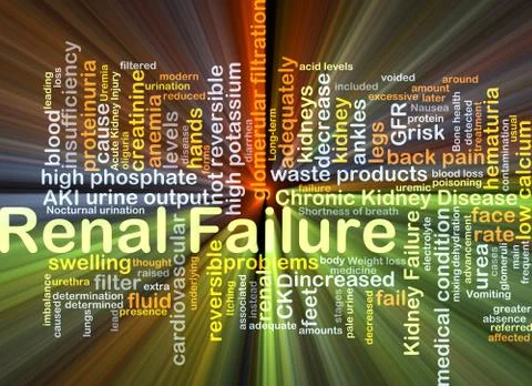Renal failure background concept glowing Illustrazione stock