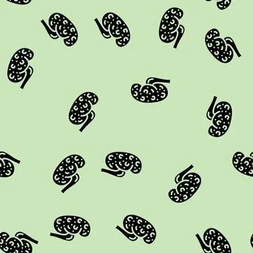 Renal failure urology glyph vector seamless pattern Stock Illustration