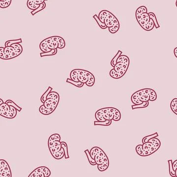 Renal failure urology line vector seamless pattern Stock Illustration