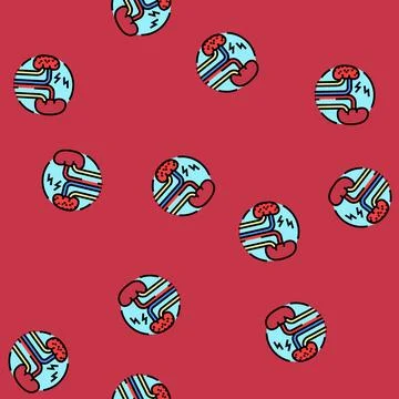 Renal failure urology vector seamless pattern Stock Illustration