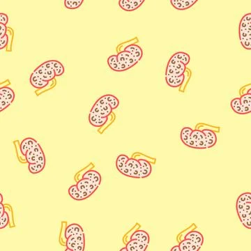 Renal failure urology vector seamless pattern Stock Illustration