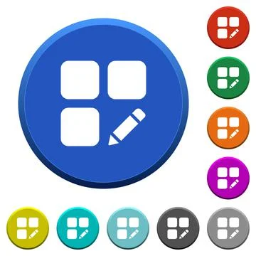 Rename component beveled buttons Stock Illustration