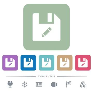 Rename file flat icons on color rounded square backgrounds イラスト素材